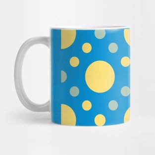 Light Blue Background Yellow Polk Dot Seamless Pattern Mug